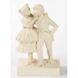 A COALPORT BISCUIT GROUP OF BEAUTY AND THE BEAST, 20CM H, PRINTED MARK, DATED 2000 WITH