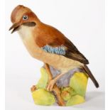 A ROYAL WORCESTER MODEL OF A JAY, 16CM H, PRINTED MARK, C1960