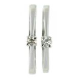 TWO 9CT WHITE GOLD DIAMOND RINGS, SIZE L AND L½, 3.7G