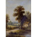 C THOMAS, WOODED LANDSCAPES, A PAIR, BOTH SIGNED, OIL ON CANVAS, 34 X 23.5CM (2)