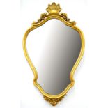 A BAROQUE STYE GILT MIRROR, 98CM H