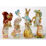 SEVEN BESWICK FIGURES OF BEATRIX POTTER CHARACTERS, VARIOUS SIZES, GILT CIRCLE MARK (TIMMY