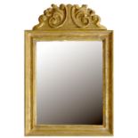 A GILTWOOD MIRROR, 49CM H