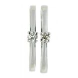 TWO 9CT WHITE GOLD DIAMOND RINGS, SIZE L AND M, 3.7G