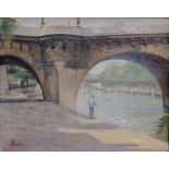 JAN EVETTS, PONT NEUF; PARIS, A PAIR BOTH SIGNED AND DATED 53 OR 56, SIGNED AGAIN AND INSCRIBED ON