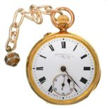 A SWISS 18CT GOLD KEYLESS LEVER LADY'S WATCH, IMPORT MARKED, LONDON 1908