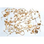 A QUANTITY OF 14CT GOLD EAR STUDS AND LOOPS, 16.2G