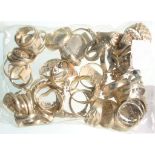 FIFTY SILVER RINGS, VARIOUS DESIGNS, 284G