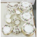 A WEDGWOOD BONE CHINA HATHAWAY ROSE PATTERN DINNER SERVICE, PRINTED MARK