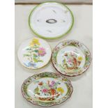 A SET OF THREE COPELAND EARTHENWARE CHINESE PEASANTS PATTERN DISHES, 23CM D AND 29CM W, IMPRESSED