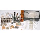 FOUR RING GAUGES, JEWELLERY SCALES, MAGNIFYING GLASS, BASE METAL JEWELLERY AND JEWELLERY COMPONENTS