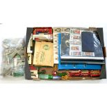 AN EXTENSIVE COLLECTION OF CIGARETTE AND TRADE CARDS AND VARIOUS LESNEY MATCHBOX AND OTHER DIE-