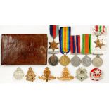 WORLD WAR ONE, PAIR, BRITISH WAR MEDAL AND VICTORY MEDAL 2625 PTE J T A SUTTON LEIC R, SEVERAL WORLD