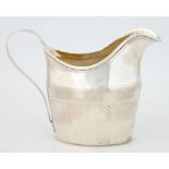 A GEORGE III SILVER CREAM JUG, CRESTED, 9.5CM H, MARKS RUBBED, 2OZS 12DWTS