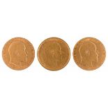 GOLD COINS. SOVEREIGN 1905, 1906S & 1907 VF (3)++++