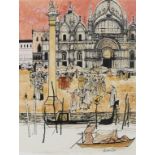 †BERNARD BRETT (1925-) VENICE signed, ink and watercolour, 52.5 x 40cm++Good condition, unexamined