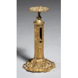 A VICTORIAN EMBOSSED BRASS LETTER SCALE OF PILLAR OR CANDLESTICK TYPE BY R W WINFIELD, BIRMINGHAM,