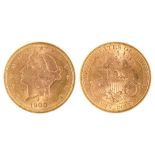 GOLD COIN. UNITED STATES OF AMERICA $20 1900 EF++++