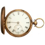 AN ENGLISH 18CT GOLD HUNTING CASED LEVER WATCH CHARLES W PRICE 1 & 2 BROAD QUAY BRISTOL in engine