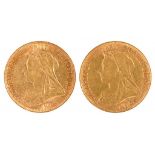 GOLD COINS. SOVEREIGN 1893 VF-EF (2)++++