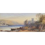 JAMES BURRELL SMITH (1822-1897) DARTMOUTH CASTLE signed and dated 1874, watercolour, 15 x 34.5cm++