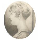 JOHN HENNING (1771-1851) THE HEAD OF YOUNG WOMAN in profile, signed (Henning F) and dated 1807,