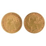 GOLD COINS. SOVEREIGN 1871S & 1872 ST GEORGE REVERSE, F (2)++++