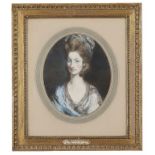 DANIEL GARDNER (1750-1805) PORTRAITS OF A LADY pastel and gouache, oval, 25 x 20cm and 25 x 20.