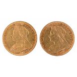 GOLD COINS. SOVEREIGN 1895M VF-EF (2)++++