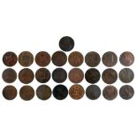 GREAT BRITAIN. TOKENS, 18TH CENTURY copper Halfpennies, various locations, many F or better (