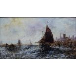 VICTORIAN SCHOOL, SHIPPING SCENES, A PAIR, BOTH SIGNED 'J LOT', 24 X 44CM