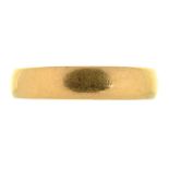 A 22CT GOLD WEDDING BAND, MAKERS MARK RC., BIRMINGHAM 1928, 3.5G, SIZE I ++GOOD CONDITION,