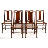 MORRIS AND CO. A SET OF SIX STAINED BEECH HAMPTON DINING CHAIRS, C1900, 96CM H ++ONE WITH