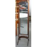 AN OAK CHEVAL MIRROR, 157CM H, 1930'S