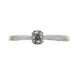 A DIAMOND SOLITAIRE WHITE GOLD RING, MAKERS MARK S.G,, BOXED, APPROX 3.8MM ROUND DIAMOND, 2G, SIZE N