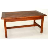 A TEAK COFFEE TABLE WITH SLATTED TOP BY THE HUGHES BOLCKOW SHIP BREAKING CO LIMITED, MADE OF TEAK