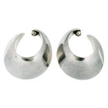 GEORG JENSEN. A PAIR OF SILVER EARRINGS 126B, DESIGNED BY N. J. CIRCA MID 20TH C, MAKER'S AND