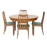 1970'S TEAK FURNITURE, TO INCLUDE A SET OF FOUR G PLAN DINING CHAIRS AND AN EXTENDING DINING TABLE