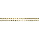 A NECKLACE IN GOLD, MARKED 9CT, L 72 CM, 15.4G ++NO CLASP