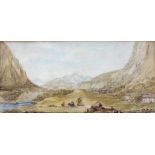 J. CHABEN, LANDSCAPE, SIGNED AND DATED 1908, WATERCOLOUR, 17 X 35CM AND ANOTHER WATERCOLOUR