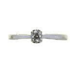 A DIAMOND SOLITAIRE RING IN WHITE GOLD, APPROX 3.8MM BRILLIANT CUT ROUND DIAMOND, 2G, UNMARKED, SIZE