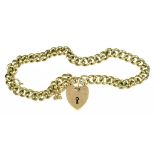 A 9CT GOLD BRACELET WITH PADLOCK, 17.6G