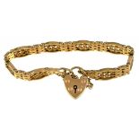 A 9CT GOLD BRACELET WITH PADLOCK, 24.5G