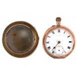 A 9CT GOLD KEYLESS LEVER WATCH, IMPORT MARKED CHESTER 1907, DAMAGED