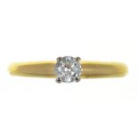 A DIAMOND SOLITAIRE RING IN 18CT GOLD, APPROX. 0.25CT, 2.9G, SIZE L++GOOD CONDITION