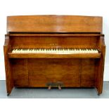 A BENTLEY WALNUT UPRIGHT PIANO, 109CM H X 135 X 53CM