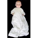 A GERMAN BISQUE HEADED DREAM BABY DOLL, THE ARMAND MARSEILLE HEAD WITH BLUE GLASS SLEEPING EYES