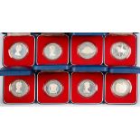 PROOF SILVER CROWNS. GREAT BRITAIN AND BRITISH COMMONWEALTH ROYAL SILVER JUBILEE 1977, ALL CASED (