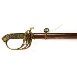 A VICTORIAN INFANTRY OFFICER'S 1822 PATTERN LEVEE SWORD AND SCABBARD, WITH 1845 PATTERN BLADE, BY