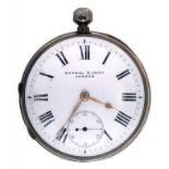 A VICTORIAN SILVER LEVER WATCH, DIAL INSCRIBED KENDAL & DENT, LONDON 1888, 125G++GOOD CONDITION -